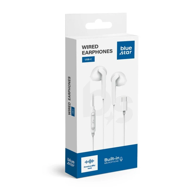 Навушники провідні Blue Star PA-M15C-R USB-C (DAC) 1.2 м White (5903396350481)