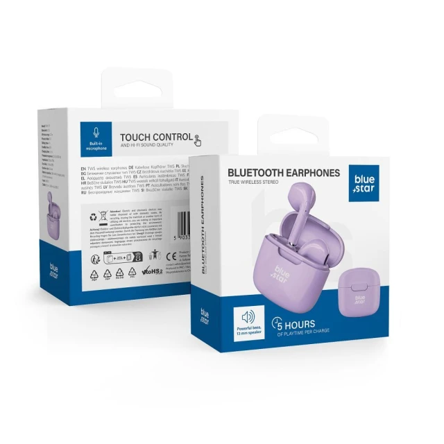 Бездротові навушники Blue Star FI7 TWS Purple (5903396369575)