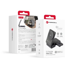 Бездротова зарядка Forcell F-Energy 3в1 Flex Pro Qi2 сумісна з MagSafe F-05 Silver (5903396374180)