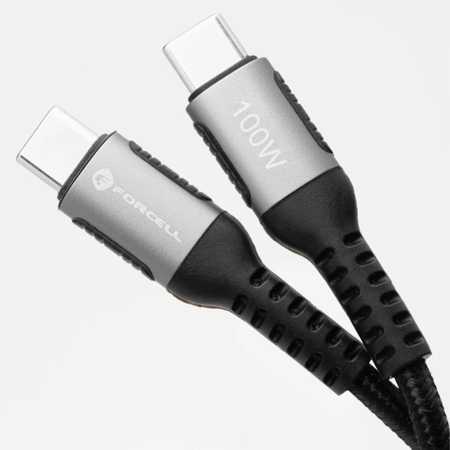 Кабель Forcell F-Energy USB-C to USB-C QC4.0 PD 5A 100W Cafule 0.25m Black (5903396378416)