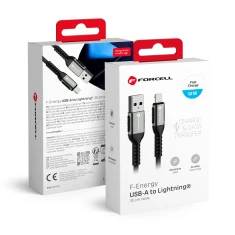 Кабель Forcell F-Energy Cafule USB-A to Lightning 2,4A 12W 0,25 м Black (5903396378454)