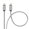 Кабель USB C до USB C Forcell F-Energy QC4.0 PD 5A 100W E-Mark Metal 2 м Silver (5903396378478)