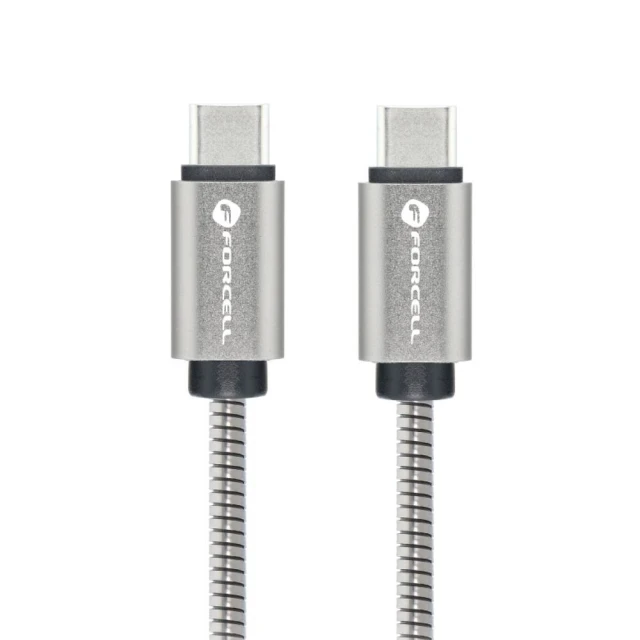 Кабель USB C до USB C Forcell F-Energy QC4.0 PD 5A 100W E-Mark Metal 2 м Silver (5903396378478)