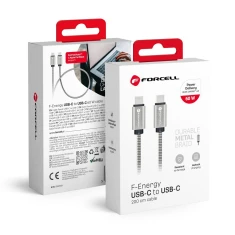 Кабель Forcell F-Energy USB-C to USB-C QC4.0 PD 3A 66W Metal 2m Silver (5903396378492)