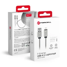 Кабель Forcell F-Energy Metal USB-A to Lightning 2,4A 12W 2 м Silver (5903396378508)