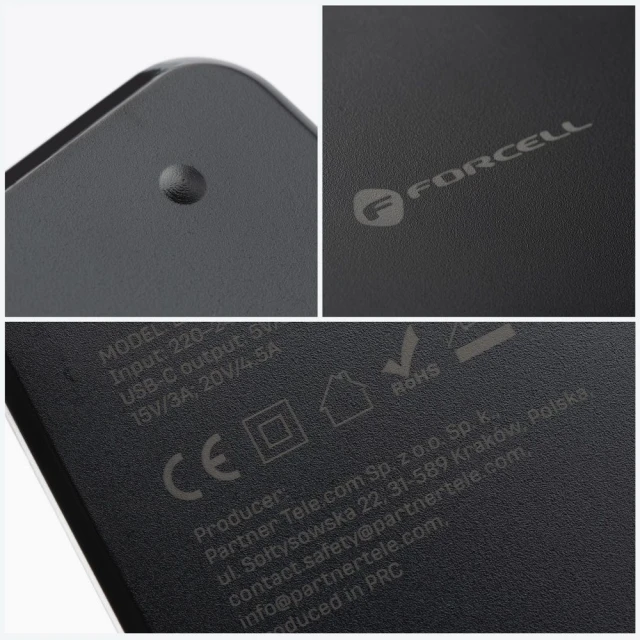 Адаптер живлення для ноутбука Forcell F-Energy 90W USB C + 6 насадок Black (5903396379192)