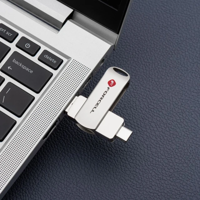 Flash-диск Forcell F-Data Metal Duo 16GB USB 3.2 Gen 1 Silver (5903396391750)