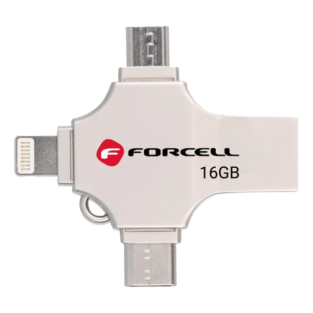 Флешка 16GB USB 3.2 Gen 1 Forcell F-Data Metal Quad Silver (5903396391767)