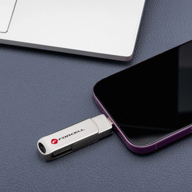 Флешка Forcell F-Data Metal 64GB USB 3.2 Gen 1 Silver (5903396391811)