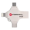 Флешка Forcell F-Data Metal Quad 64GB USB 3.2 Gen 1 Silver (5903396391842)
