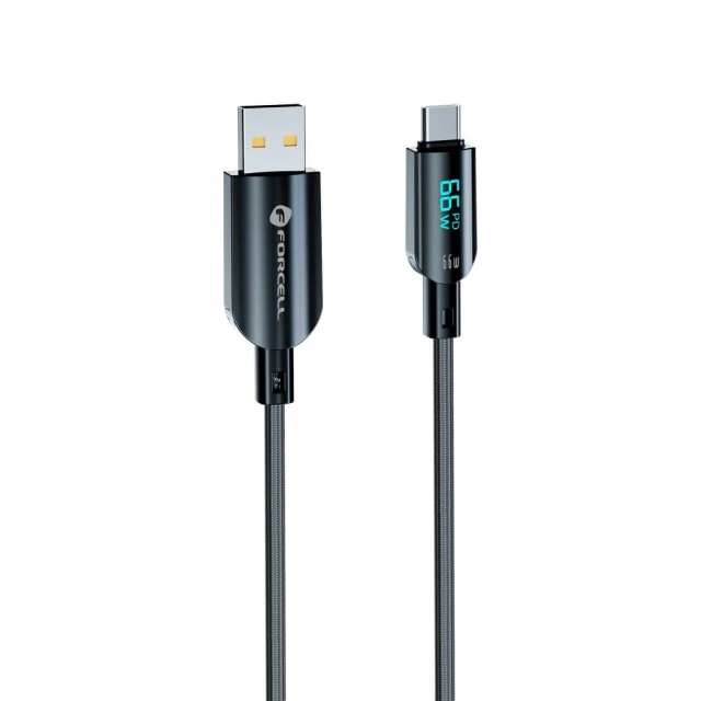 Кабель Forcell F-Energy Digital USB A to USB C 3A 66W 1.2 m Black (5903396395239)