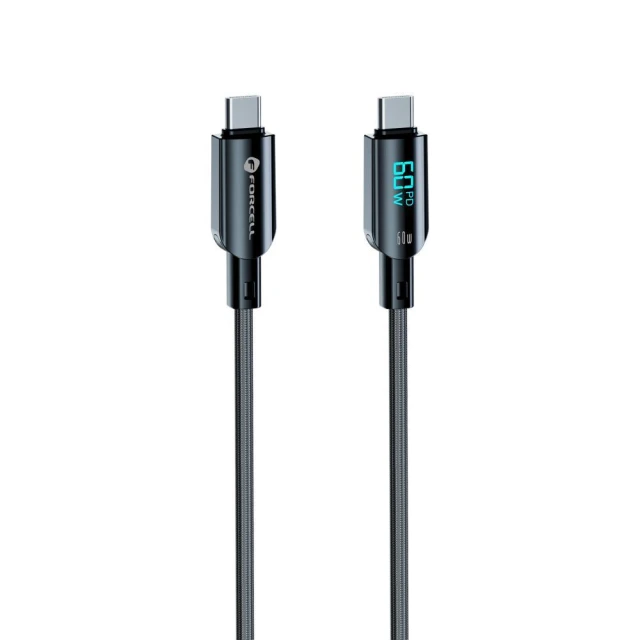 Кабель Forcell F-Energy Digital USB C to USB C 3A 60W 1.2 m Black (5903396395253)