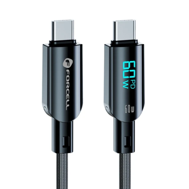 Кабель Forcell F-Energy Digital USB C to USB C 3A 60W 1.2 m Black (5903396395253)