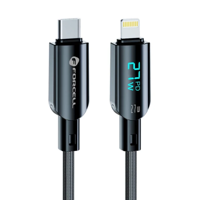 Кабель Forcell F-Energy Digital USB-C to Lightning PD 3A 27W 1.2m Black (5903396395260)