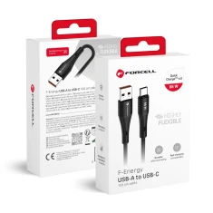 Кабель Forcell F-Energy USB-A to USB-C QC4.0 3A 66W Silicone 1m C342 Black (5903396395284)