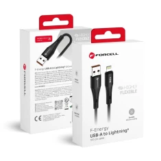 Кабель Forcell F-Energy Silicone USB-A to Lightning 2.4A 12W 1m Black (5903396395291)