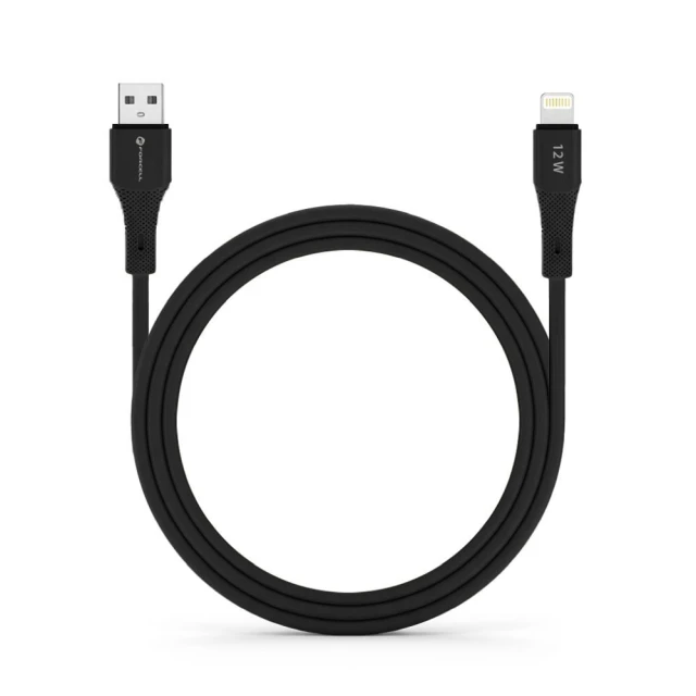 Кабель Forcell F-Energy Silicone USB-A to Lightning 2.4A 12W 1m Black (5903396395291)