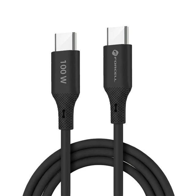 Кабель Forcell F-Energy Silicone USB C to USB C 5A 100W 1 m Black (5903396395321)