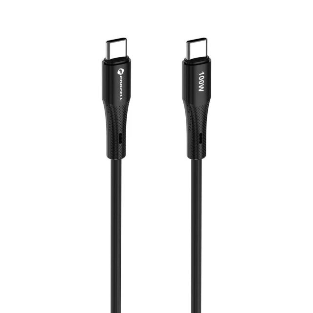 Кабель Forcell F-Energy Silicone USB C to USB C 5A 100W 1 m Black (5903396395321)