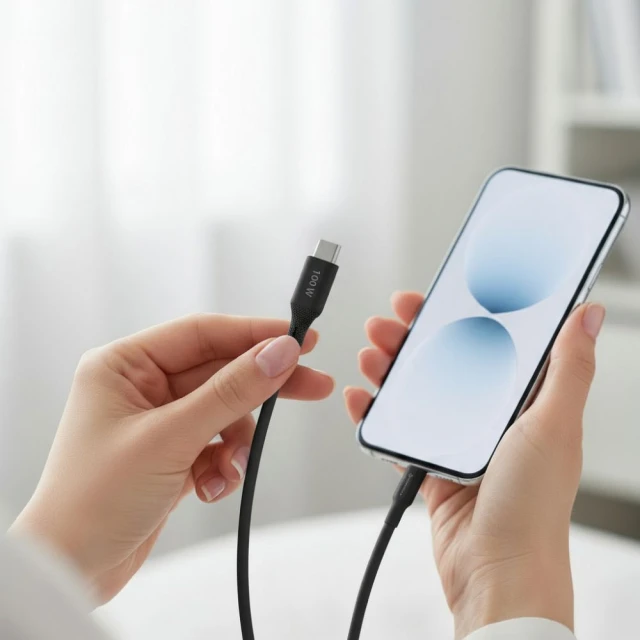Кабель Forcell F-Energy Silicone USB C to USB C 5A 100W 1 m Black (5903396395321)