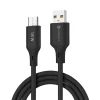 Кабель Forcell F-Energy QC3.0 USB-A to Micro USB 2.4A 18W Silicone 1m Black (5903396395338)