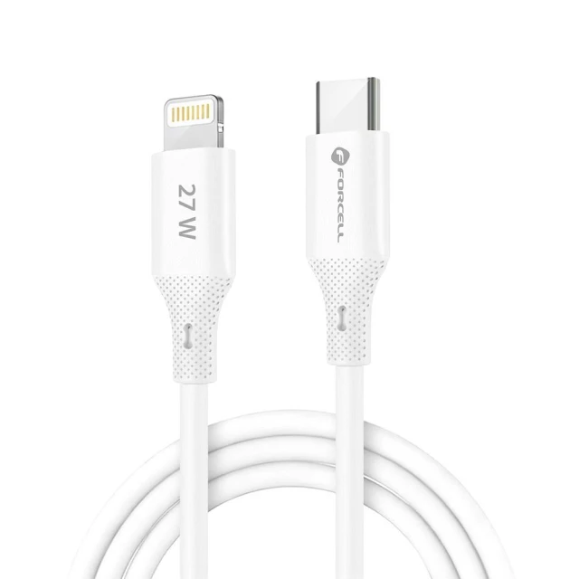 Кабель Forcell F-Energy C346 USB C - Lightning PD 3A 27W Silicone 1 м White (5903396395376)