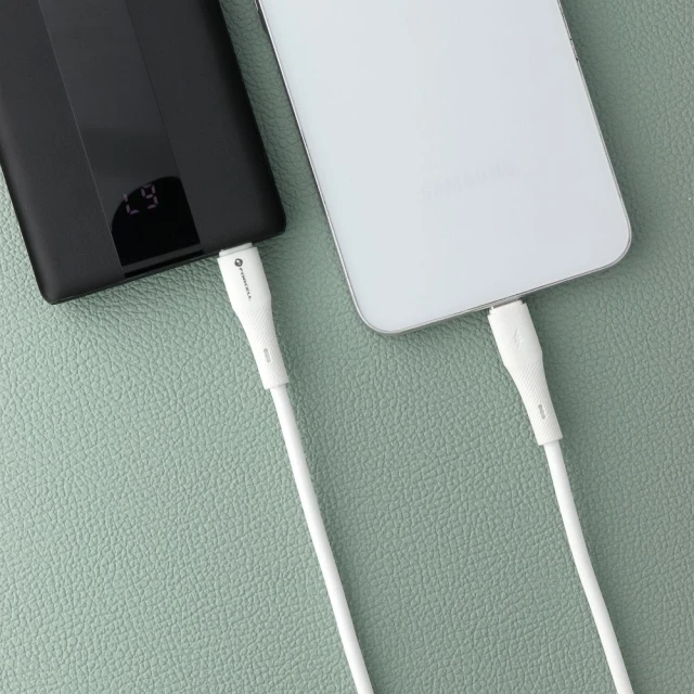 Кабель Forcell F-Energy Silicone USB C to USB C 5A 100W 1 m White (5903396395383)