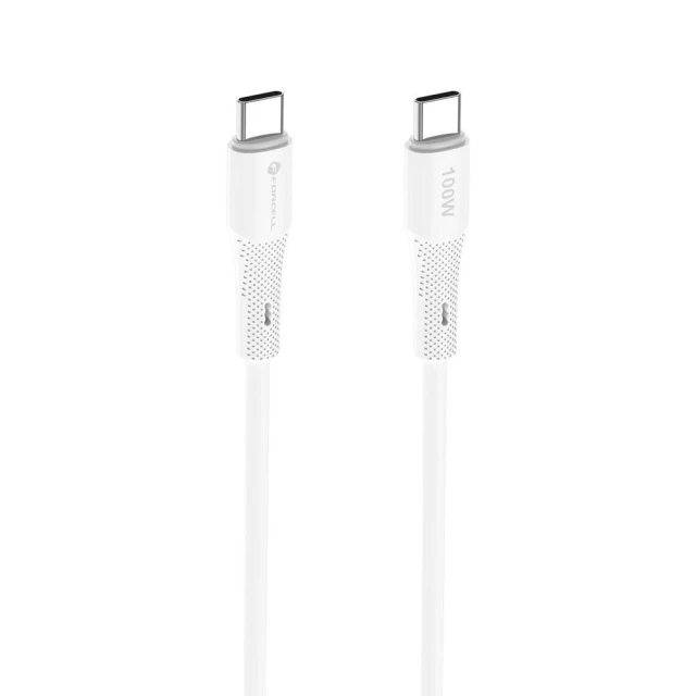 Кабель Forcell F-Energy Silicone USB C to USB C 5A 100W 1 m White (5903396395383)