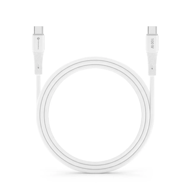 Кабель Forcell F-Energy Silicone USB C to USB C 5A 100W 1 m White (5903396395383)