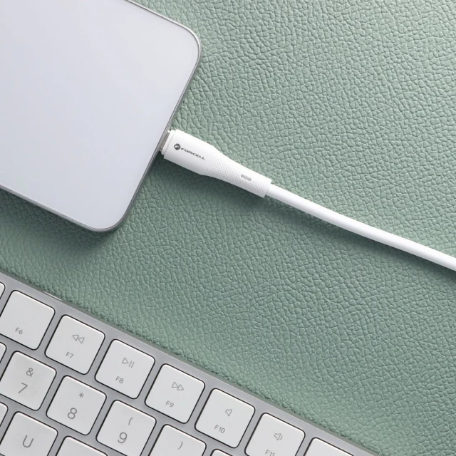 Кабель Forcell F-Energy Silicone USB C to USB C 5A 100W 1 m White (5903396395383)