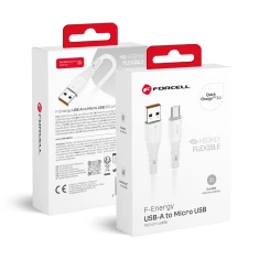 Кабель Forcell F-Energy QC3.0 USB-A to Micro USB 2.4A 18W Silicone 1m White (5903396395390)
