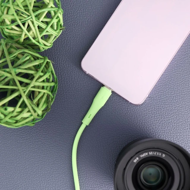 Кабель Forcell F-Energy Silicone USB A to USB C 3A 66W 1 m Green (5903396395406)