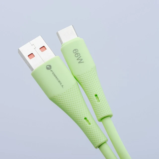 Кабель Forcell F-Energy Silicone USB A to USB C 3A 66W 1 m Green (5903396395406)