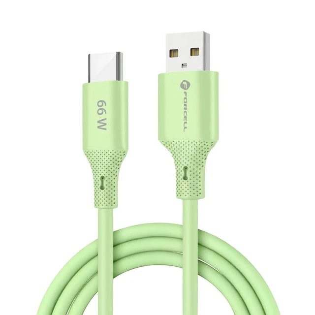 Кабель Forcell F-Energy Silicone USB A to USB C 3A 66W 1 m Green (5903396395406)