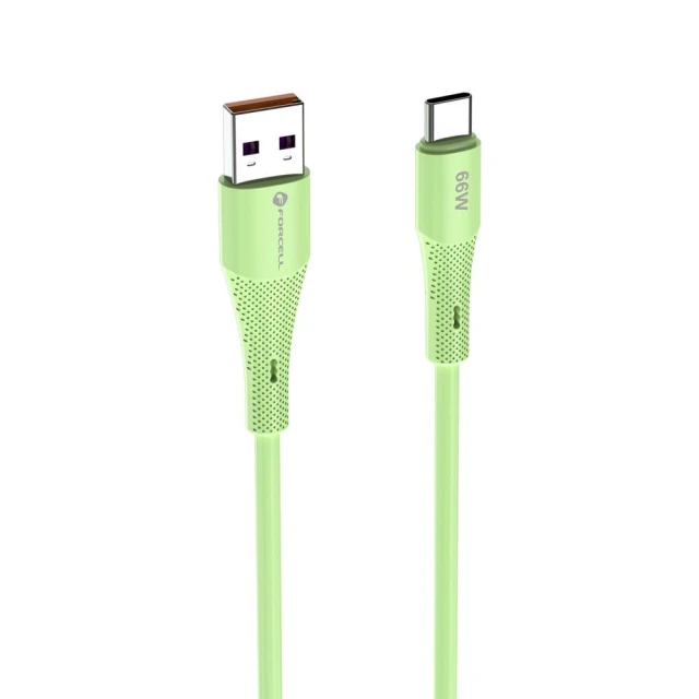 Кабель Forcell F-Energy Silicone USB A to USB C 3A 66W 1 m Green (5903396395406)