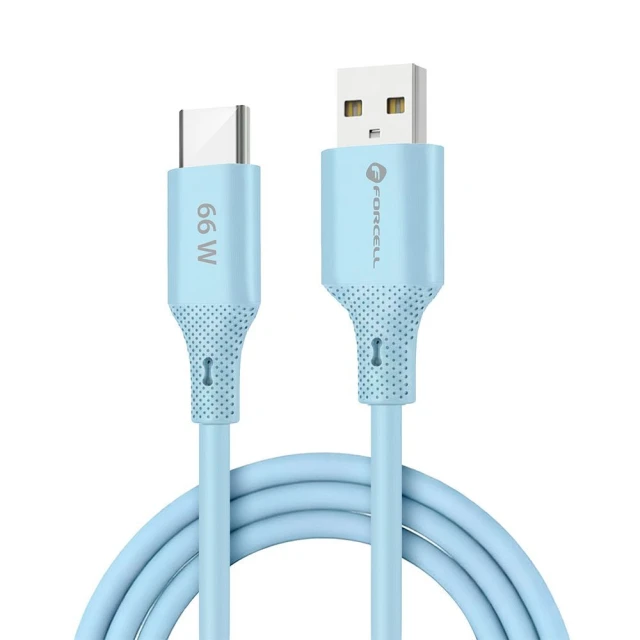 Кабель Forcell F-Energy USB-A to USB-C QC4.0 3A 66W Silicone 1m Blue (5903396395468)