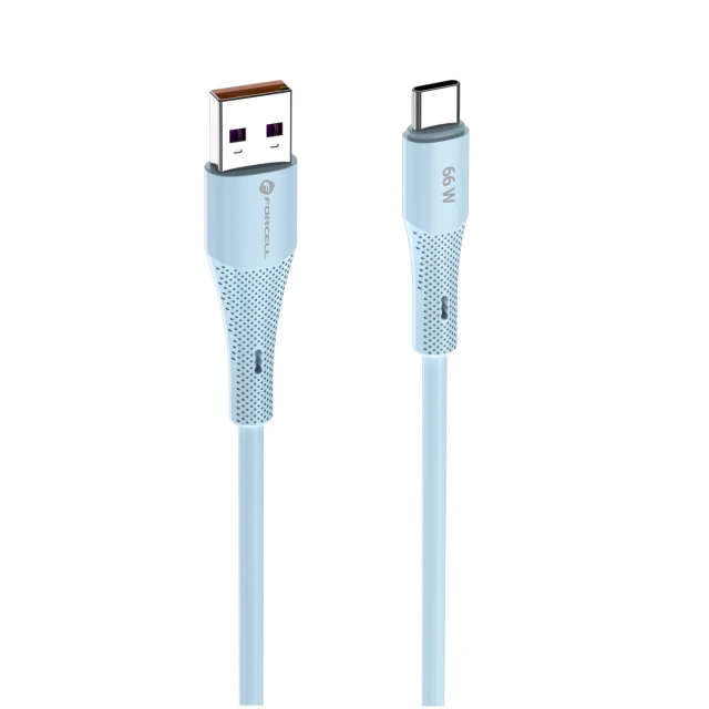 Кабель Forcell F-Energy USB-A to USB-C QC4.0 3A 66W Silicone 1m Blue (5903396395468)