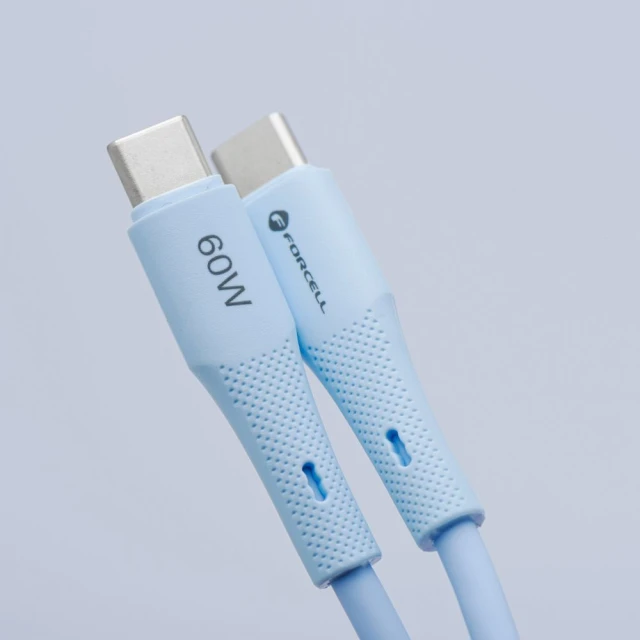 Кабель Forcell F-Energy USB-C to USB-C QC4.0 PD 3A 60W Silicone 1m Blue (5903396395482)