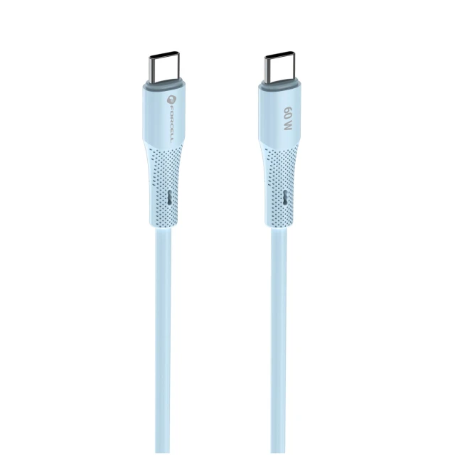 Кабель Forcell F-Energy USB-C to USB-C QC4.0 PD 3A 60W Silicone 1m Blue (5903396395482)