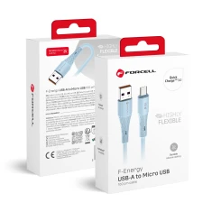 Кабель Forcell F-Energy QC3.0 USB-A to Micro USB 2.4A 18W Silicone 1m Blue (5903396395512)