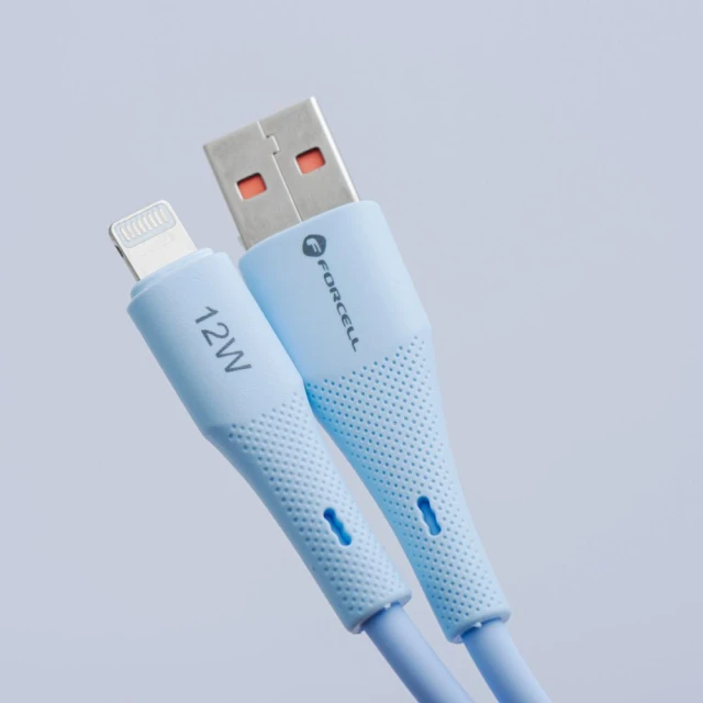 Кабель Forcell F-Energy QC3.0 USB-A to Micro USB 2.4A 18W Silicone 1m Blue (5903396395512)