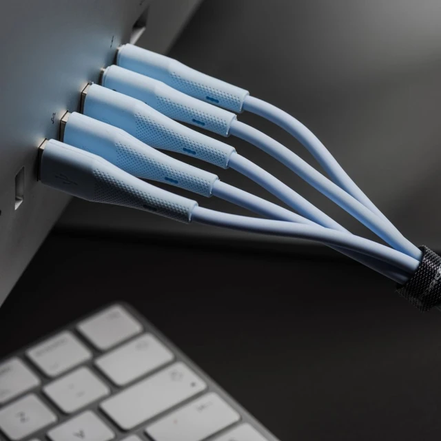 Кабель Forcell F-Energy QC3.0 USB-A to Micro USB 2.4A 18W Silicone 1m Blue (5903396395512)