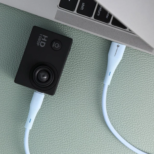 Кабель Forcell F-Energy QC3.0 USB-A to Micro USB 2.4A 18W Silicone 1m Blue (5903396395512)