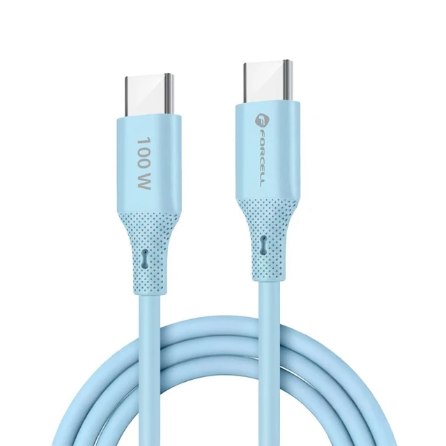 Кабель Forcell F-Energy QC3.0 USB-A to Micro USB 2.4A 18W Silicone 1m Blue (5903396395512)