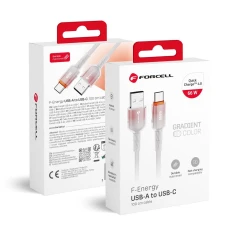 Кабель Forcell F-Energy USB-A to USB-C QC4.0 3A 66W Gradient 1m C352 White (5903396395581)
