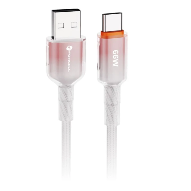 Кабель Forcell F-Energy USB-A to USB-C QC4.0 3A 66W Gradient 1m C352 White (5903396395581)