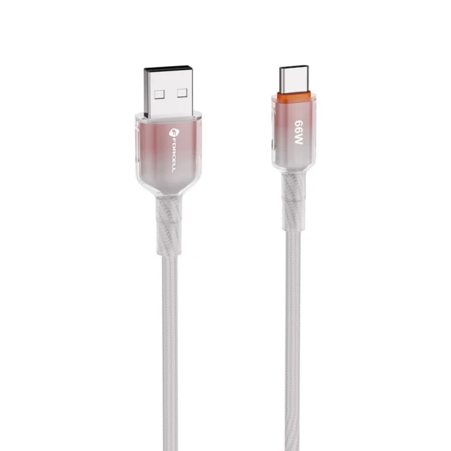 Кабель Forcell F-Energy USB-A to USB-C QC4.0 3A 66W Gradient 1m C352 White (5903396395581)