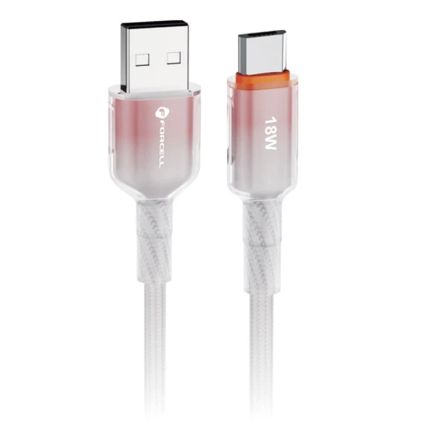 Кабель Forcell F-Energy QC3.0 USB-A to Micro USB 2.4A 18W Gradient 1m White (5903396395635)