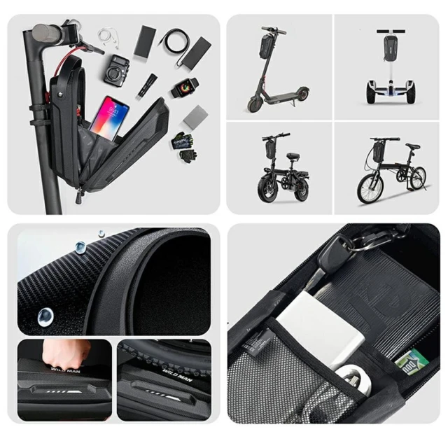 Сумка на кермо WILDMAN для електросамката водонепроникна 2L GD9X Black (5903396396809)