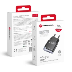 Зарядний пристрій Forcell F-Energy Ultra Slim GaN III USB C PD QC4.0 3A 25W Black (5903396397790)